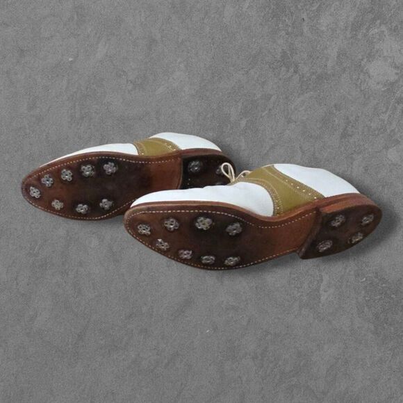 Vintage Purdue Johnston & Murphy Aristocrafts Golf Cleats Saddle Shoe Size 10 - Picture 7 of 7